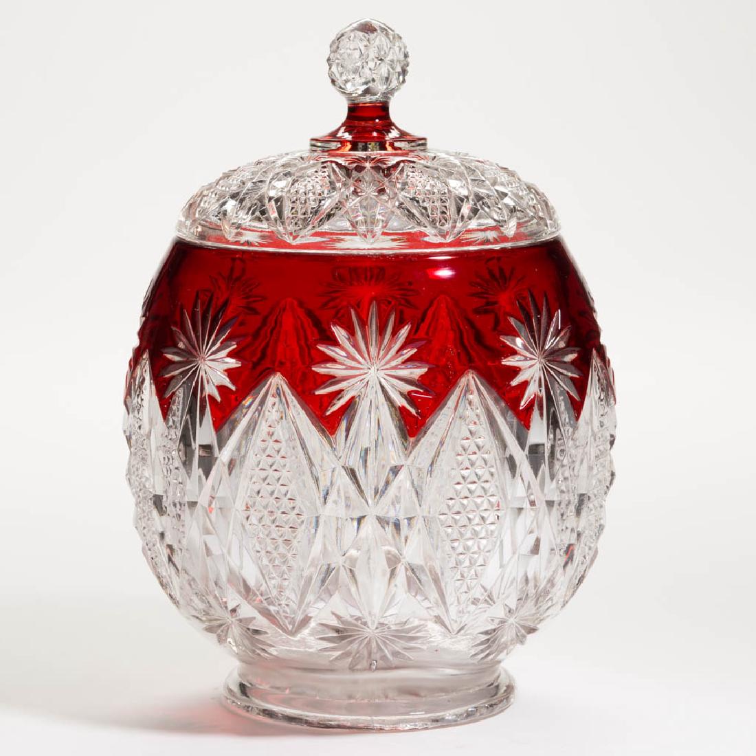 WESTMORELAND'S STERLING - RUBY-STAINED CRACKER JAR (1 of 1)