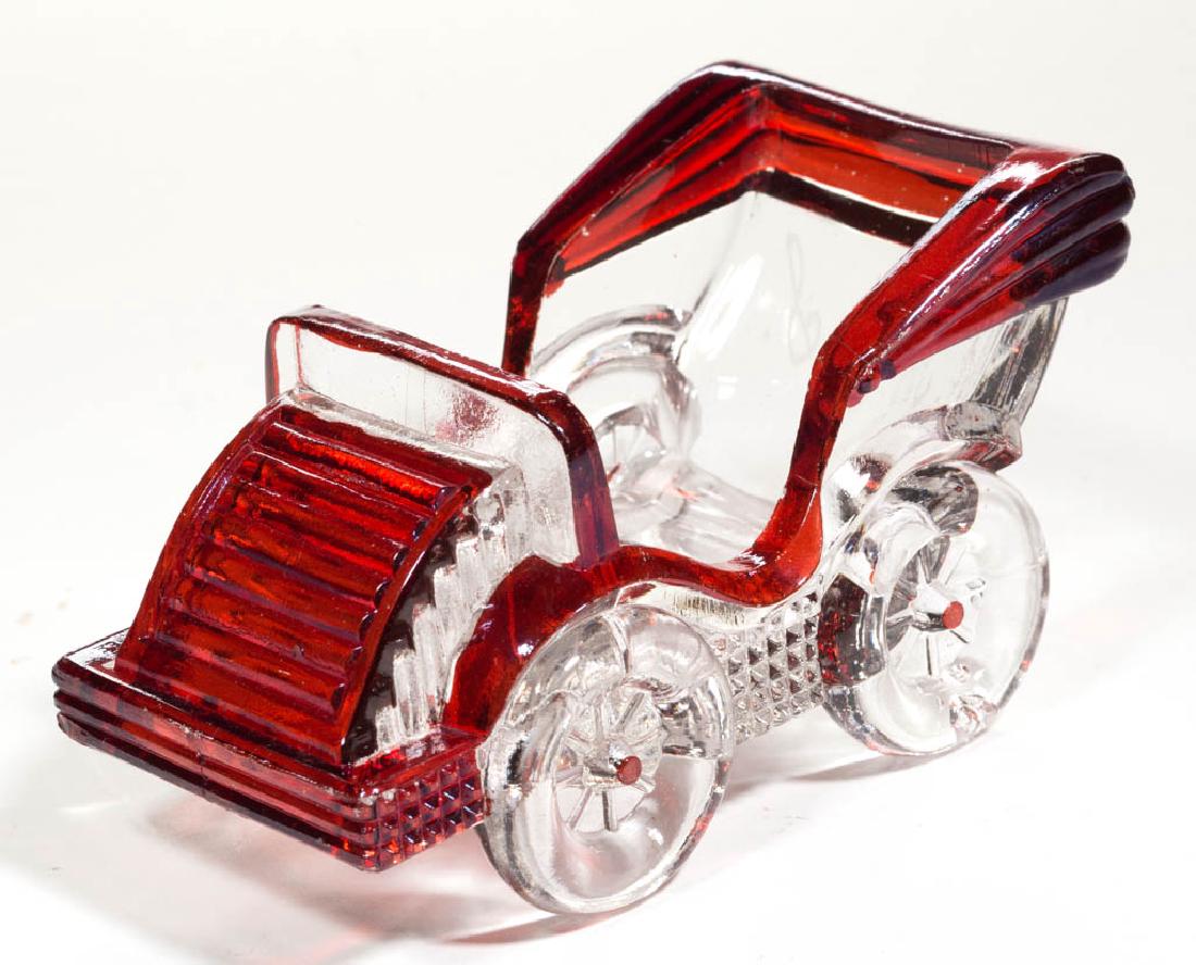 PRESSED NOVELTY ROADSTER - RUBY-STAINED DISH (1 of 1)
