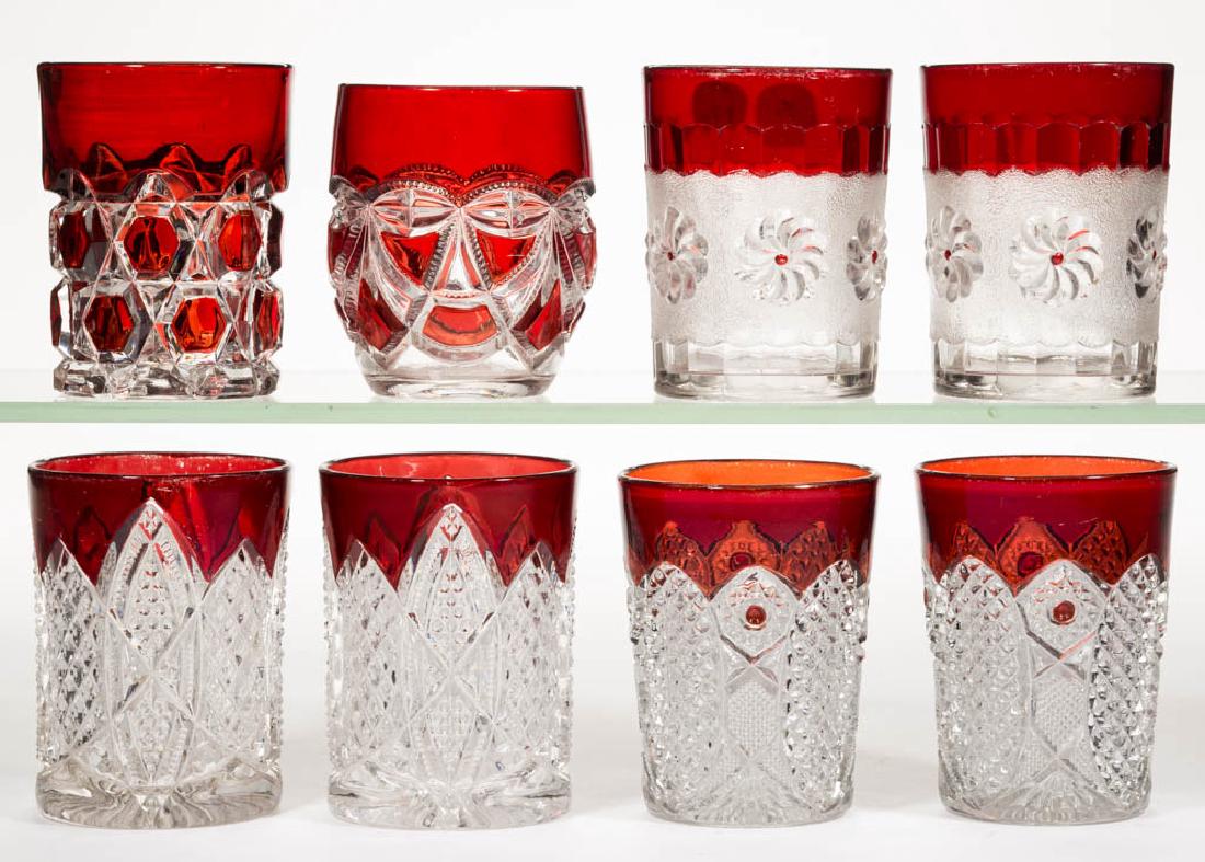 ASSORTED EAPG - RUBY-STAINED TUMBLERS, LOT OF EIGHT (1 of 1)