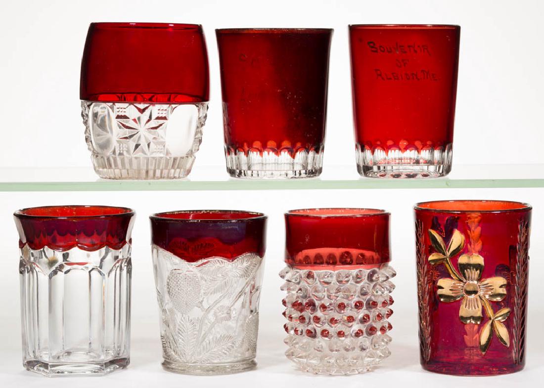 ASSORTED EAPG - RUBY-STAINED TUMBLERS, LOT OF SEVEN (1 of 1)