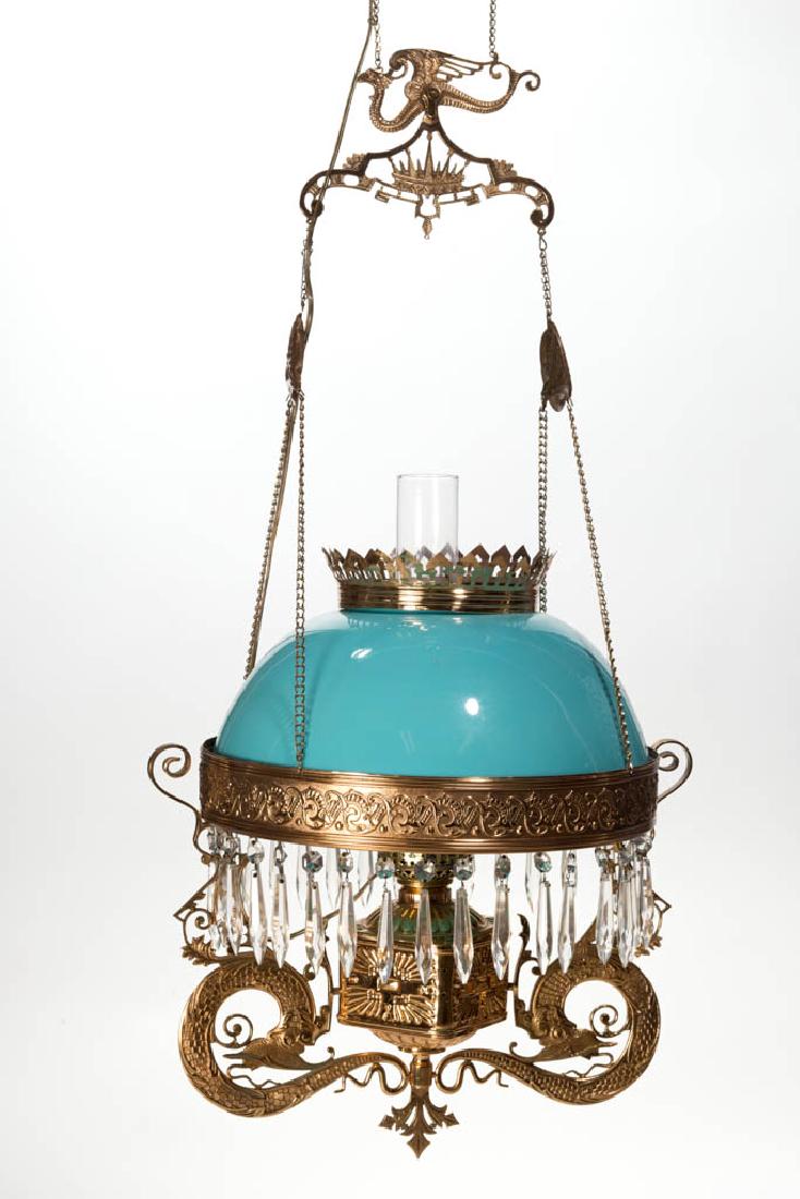 PITTSBURGH SERPENT OPAQUE GLASS KEROSENE HANGING / (1 of 4)