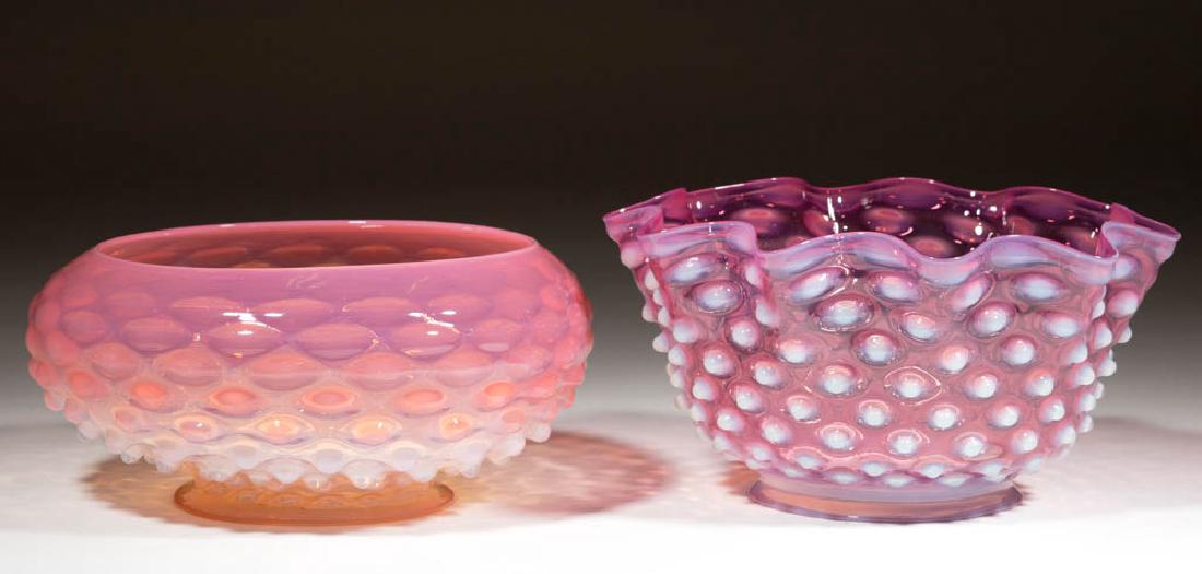 VICTORIAN HOBNAIL / DEW DROP LAMP SHADES, LOT OF TWO (1 of 1)