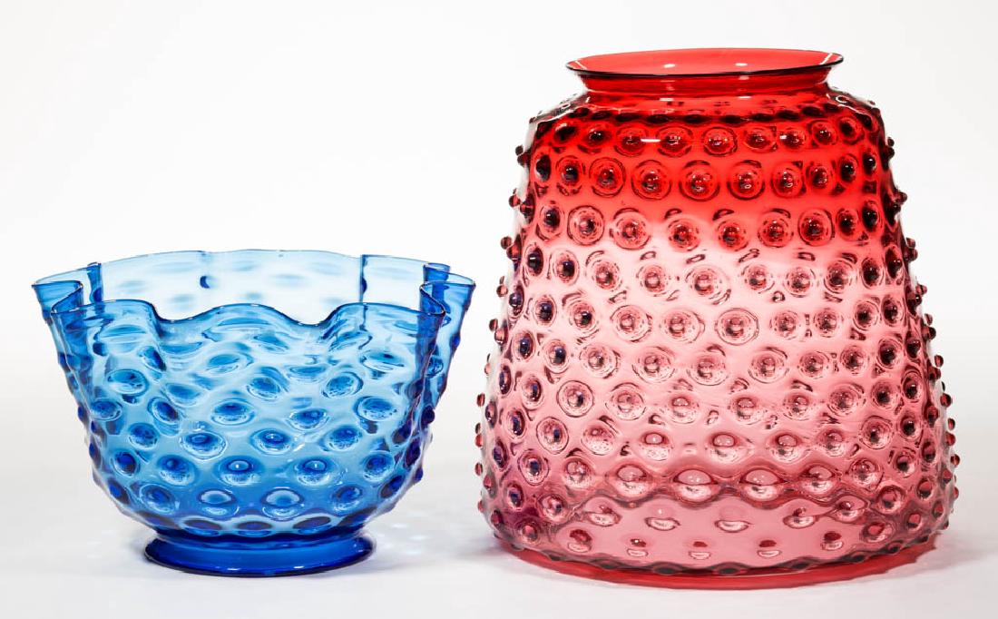 ASSORTED HOBNAIL LAMP SHADES, LOT OF TWO (1 of 1)