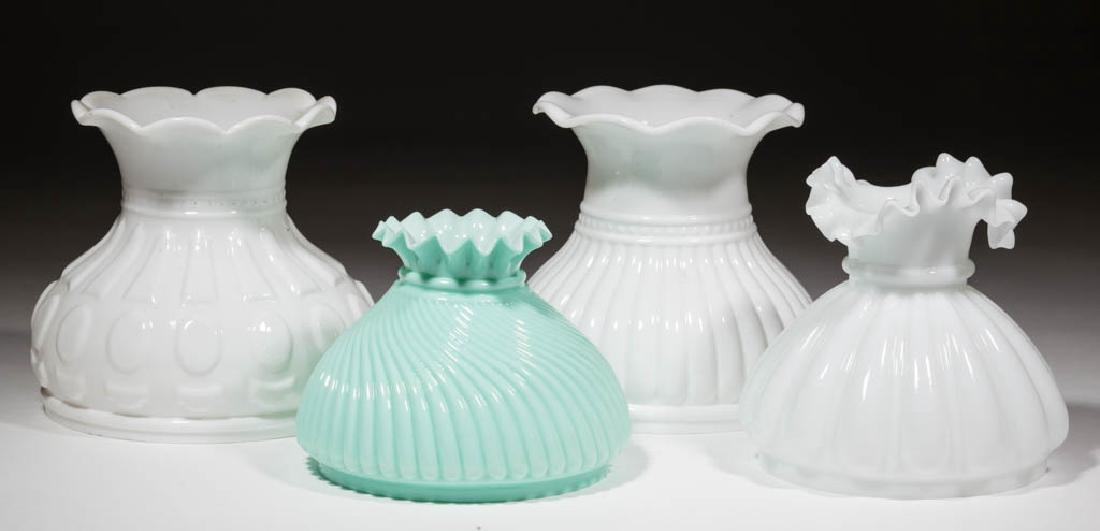 ASSORTED OPAQUE GLASS LAMP SHADES, LOT OF FOUR (1 of 1)