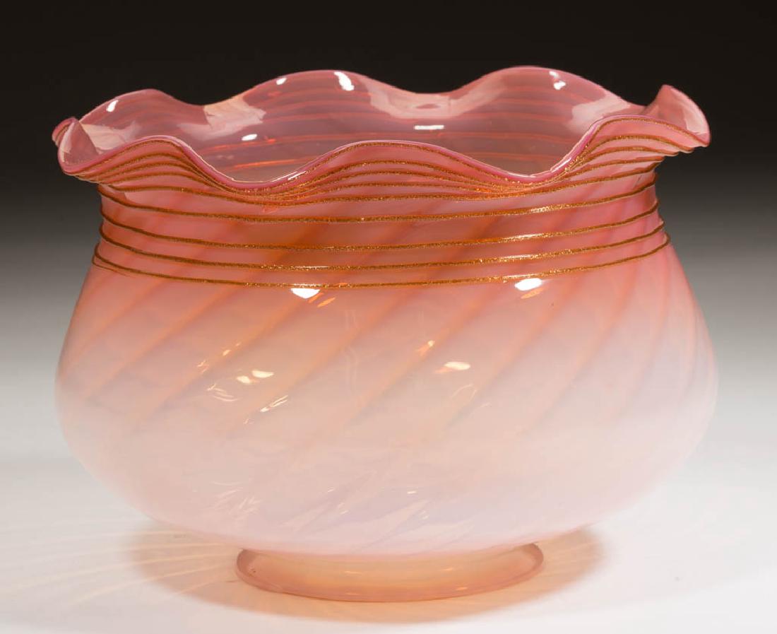 VICTORIAN SWIRL-OPTIC OPALESCENT LAMP SHADE (1 of 1)