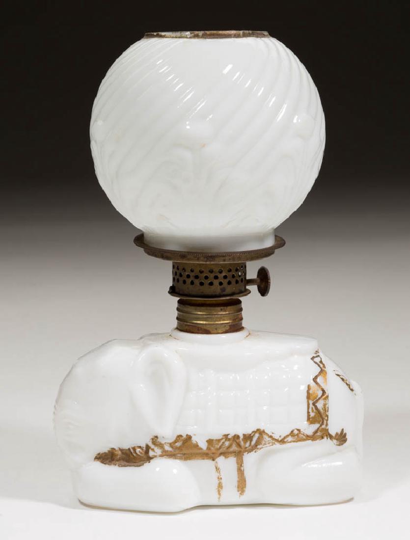 FIGURAL RECLINING ELEPHANT MINIATURE LAMP (1 of 1)