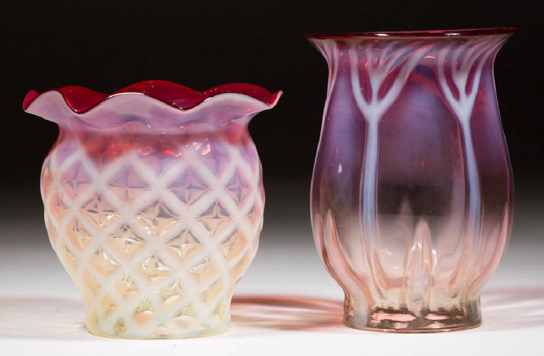 ASSORTED OPALESCENT MINIATURE LAMP SHADES, LOT OF TWO (1 of 1)