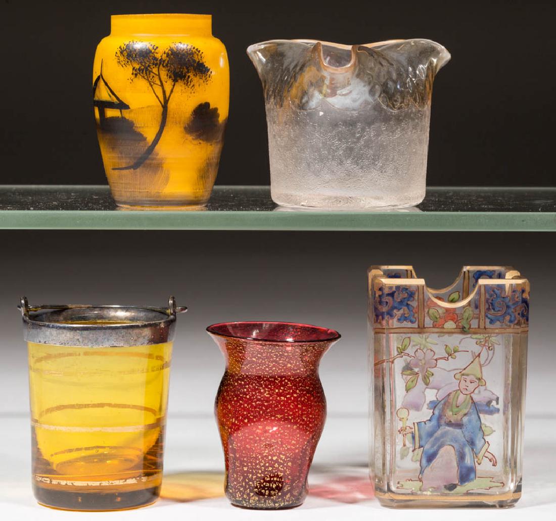 ASSORTED GLASS TOOTHPICK HOLDERS, LOT OF FIVE (1 of 1)