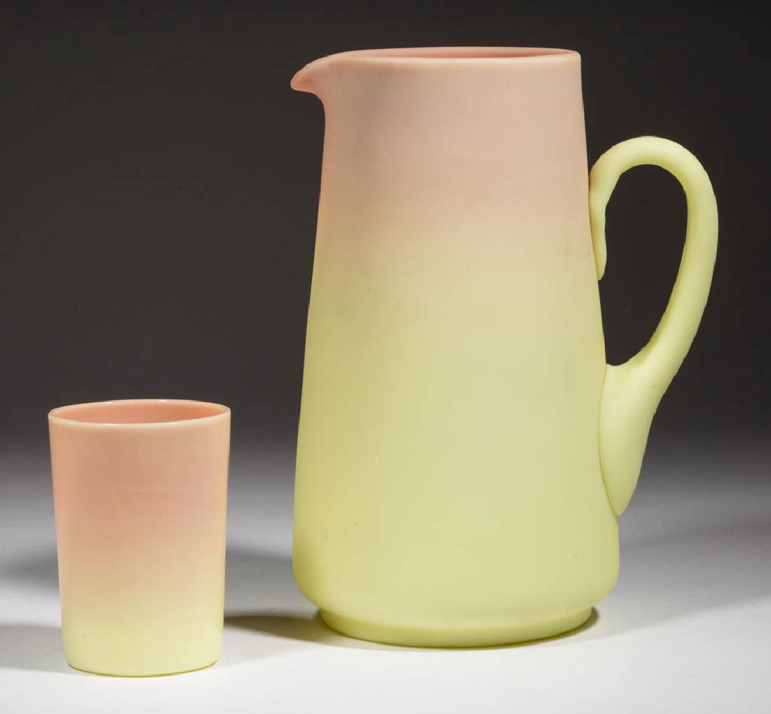 MT. WASHINGTON BURMESE WATER PITCHER AND TUMBLER (1 of 1)