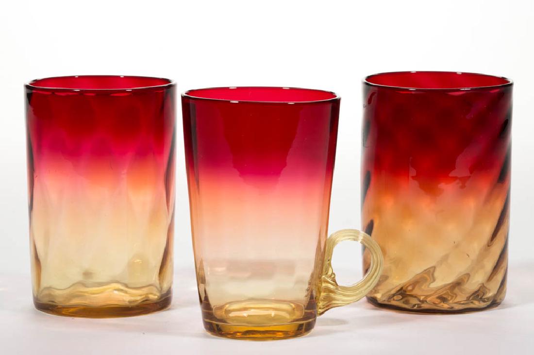 ASSORTED AMBERINA OPTIC DRINKING ARTICLES, LOT OF THREE (1 of 1)