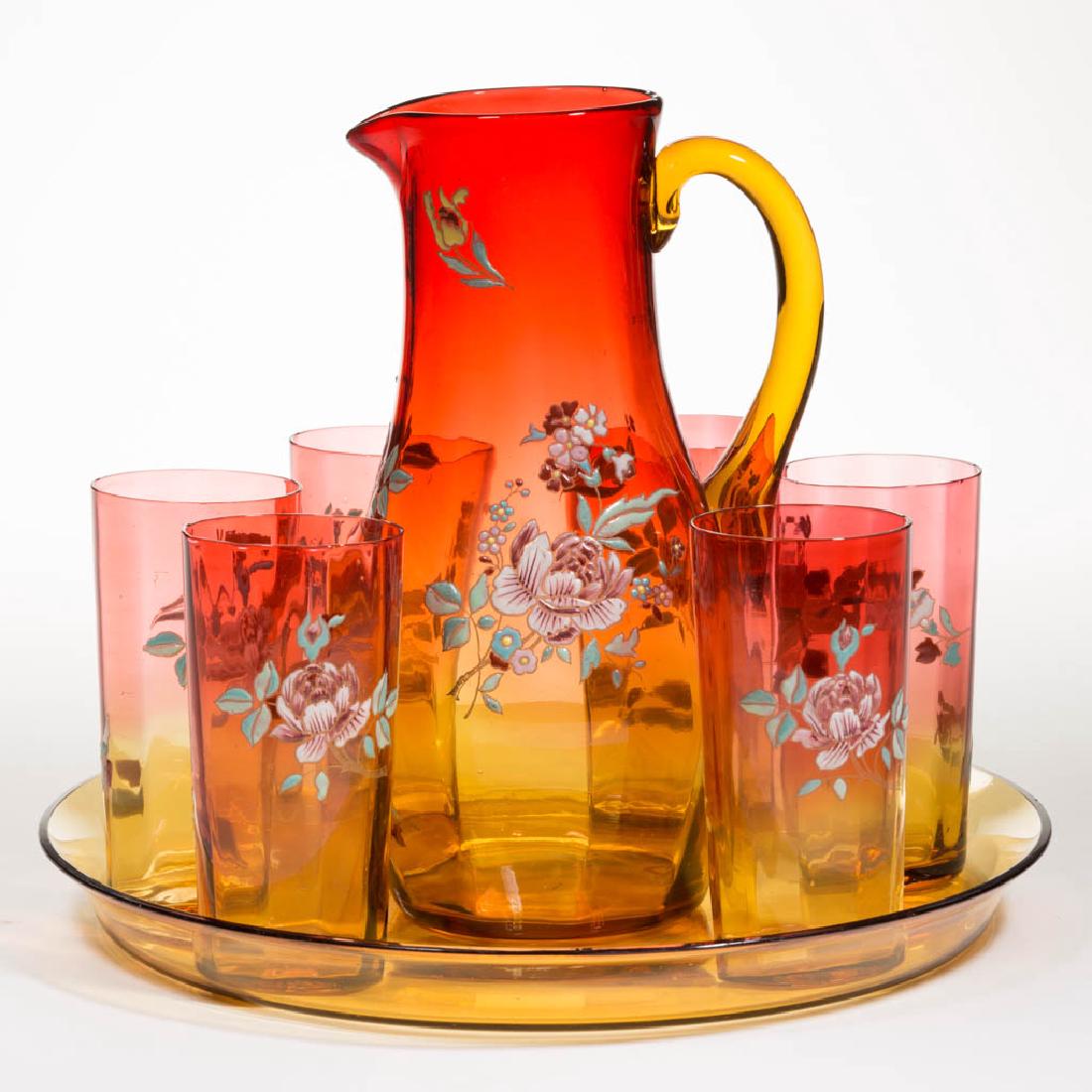 VICTORIAN PANEL-OPTIC EIGHT-PIECE WATER SET (1 of 1)