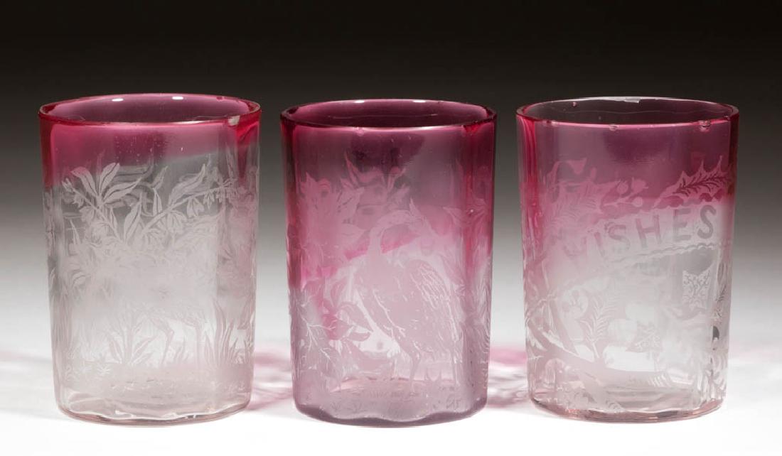 VICTORIAN PANEL-OPTIC TUMBLERS, LOT OF THREE (1 of 1)