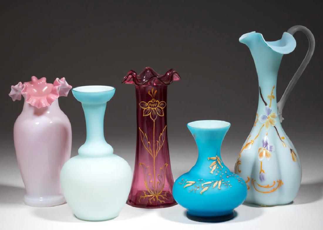 ASSORTED VICTORIAN GLASS ARTICLES, LOT OF FIVE (1 of 1)