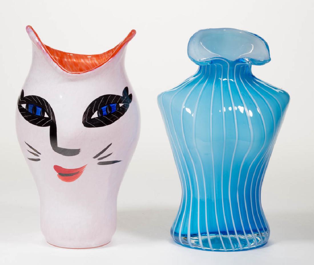 ASSORTED STUDIO ART GLASS VASES, LOT OF TWO (1 of 2)