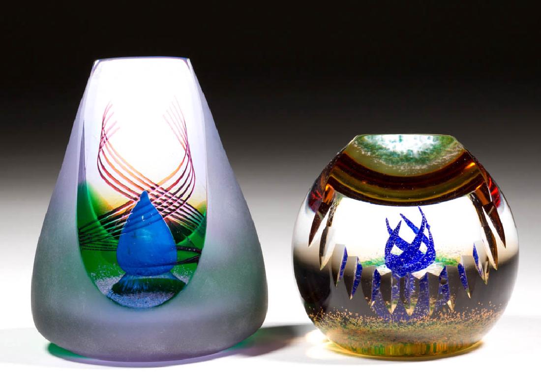 CAITHNESS STUDIO ART GLASS PAPERWEIGHTS, LOT OF TWO (1 of 2)