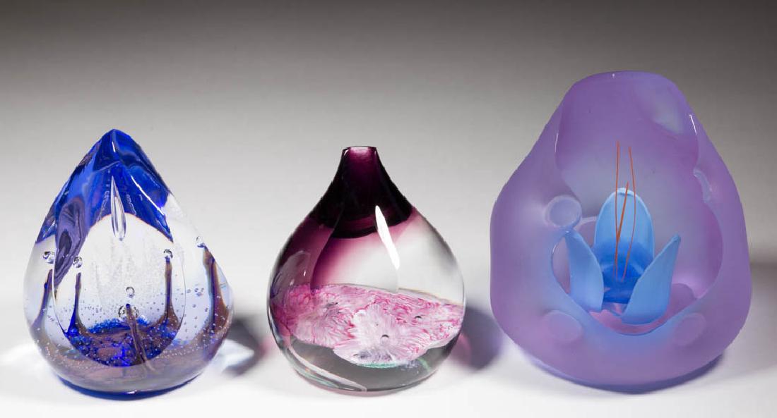 CAITHNESS STUDIO ART GLASS PAPERWEIGHTS, LOT OF THREE (1 of 1)