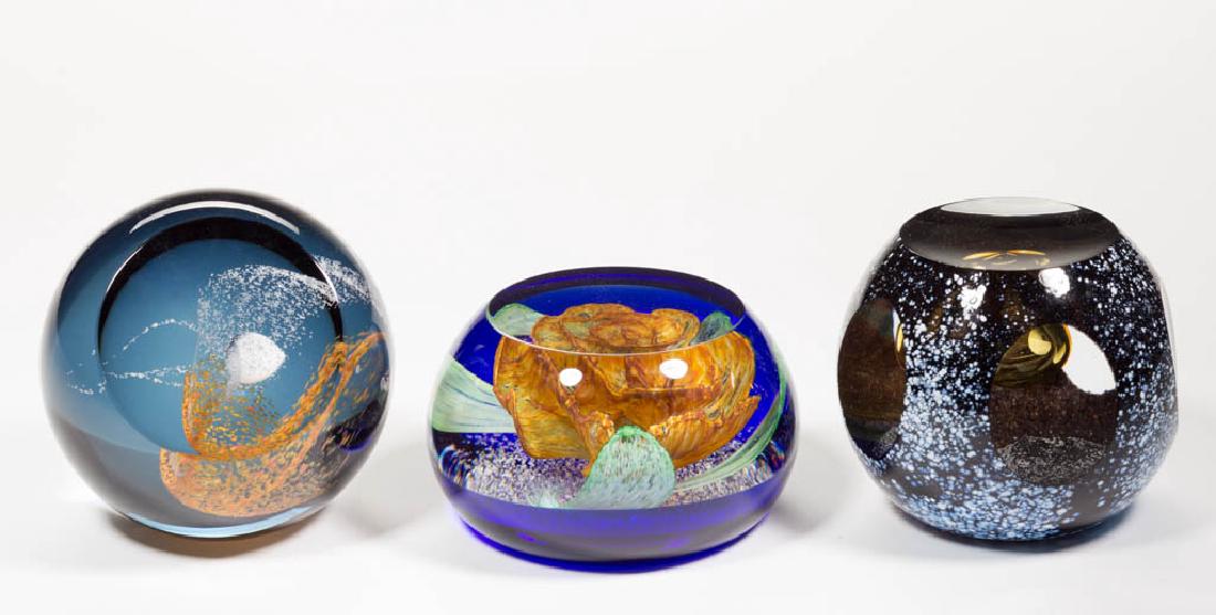 CAITHNESS STUDIO ART GLASS PAPERWEIGHTS, LOT OF THREE (1 of 1)
