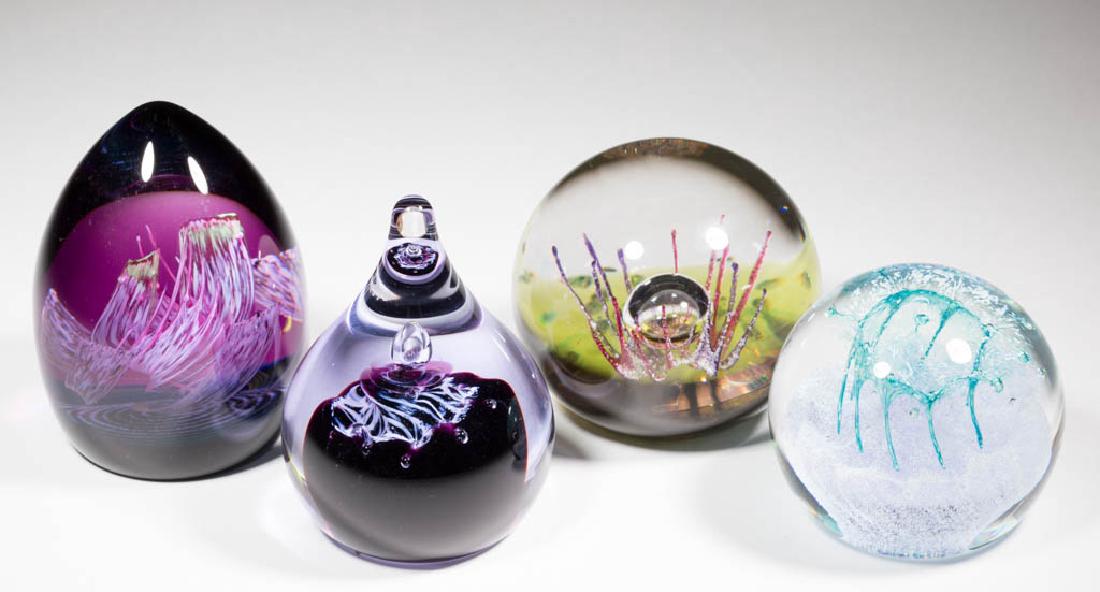 CAITHNESS STUDIO ART GLASS PAPERWEIGHTS, LOT OF FOUR (1 of 1)