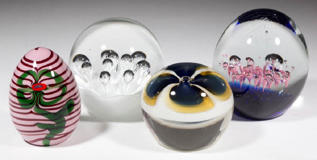 ASSORTED ART GLASS PAPERWEIGHTS, LOT OF FOUR (1 of 1)