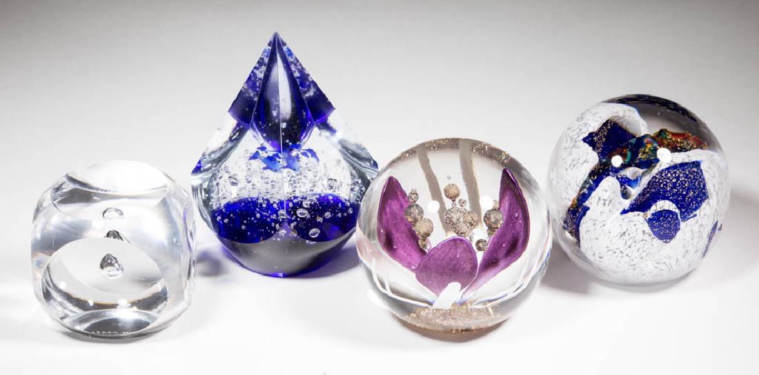 ASSORTED STUDIO ART GLASS PAPERWEIGHTS, LOT OF FOUR (1 of 1)