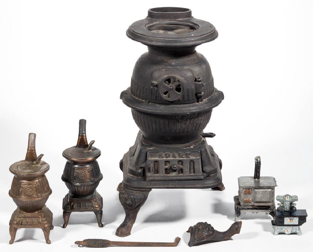 CAST-METAL SALESMAN'S SAMPLE / TOY STOVES, LOT OF FIVE (1 of 1)
