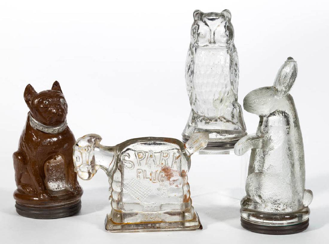 ASSORTED FIGURAL ANIMAL GLASS CANDY CONTAINERS, LOT OF (1 of 1)