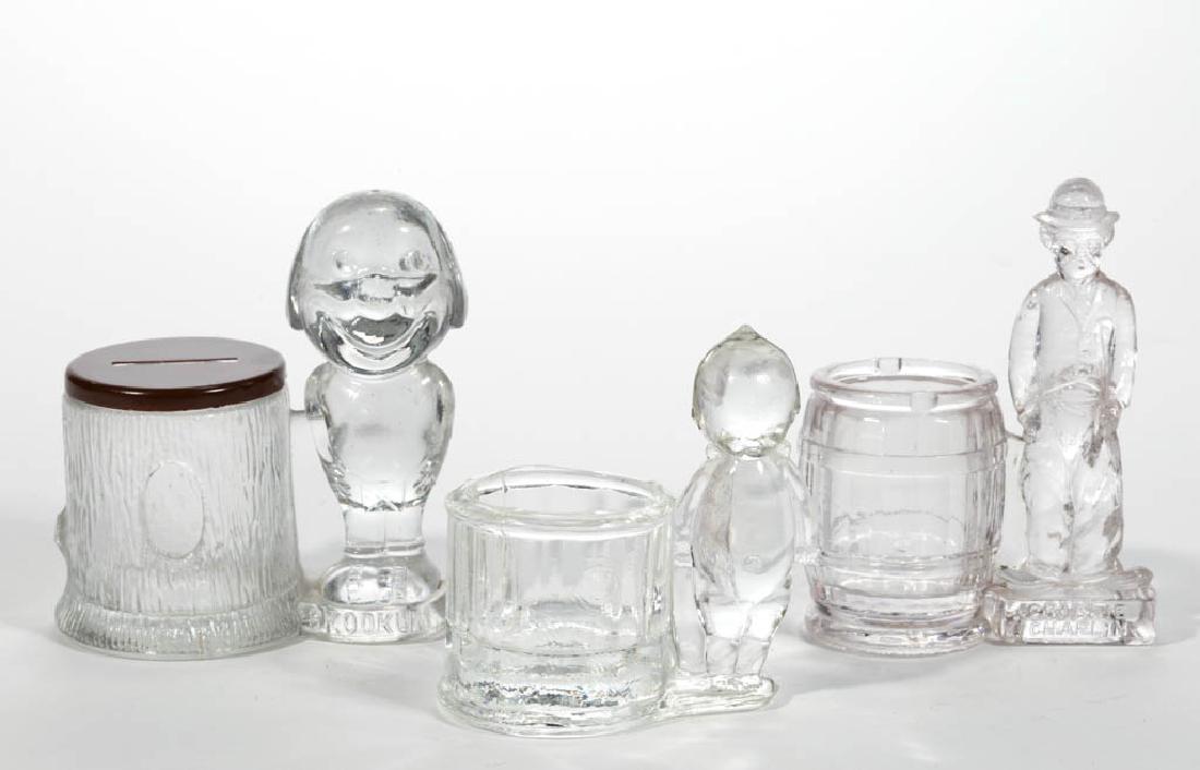 ASSORTED FIGURAL GLASS CANDY CONTAINERS, LOT OF THREE (1 of 1)
