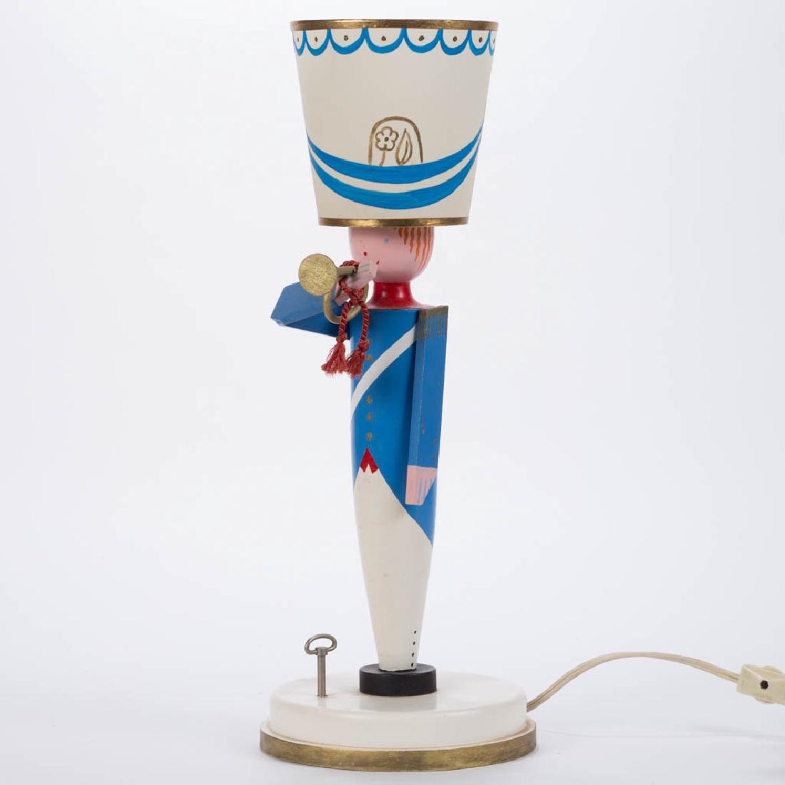 FRENCH WOODEN SOLDIER MUSICAL CHILD'S BEDROOM LAMP (1 of 3)