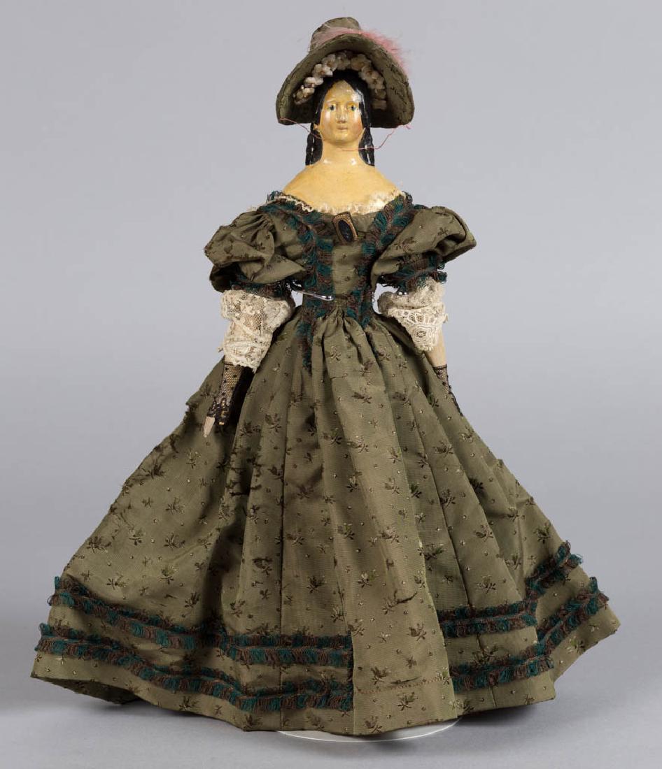 GERMAN PAPER MACHE HEAD JENNY LIND CHARACTER LADY DOLL