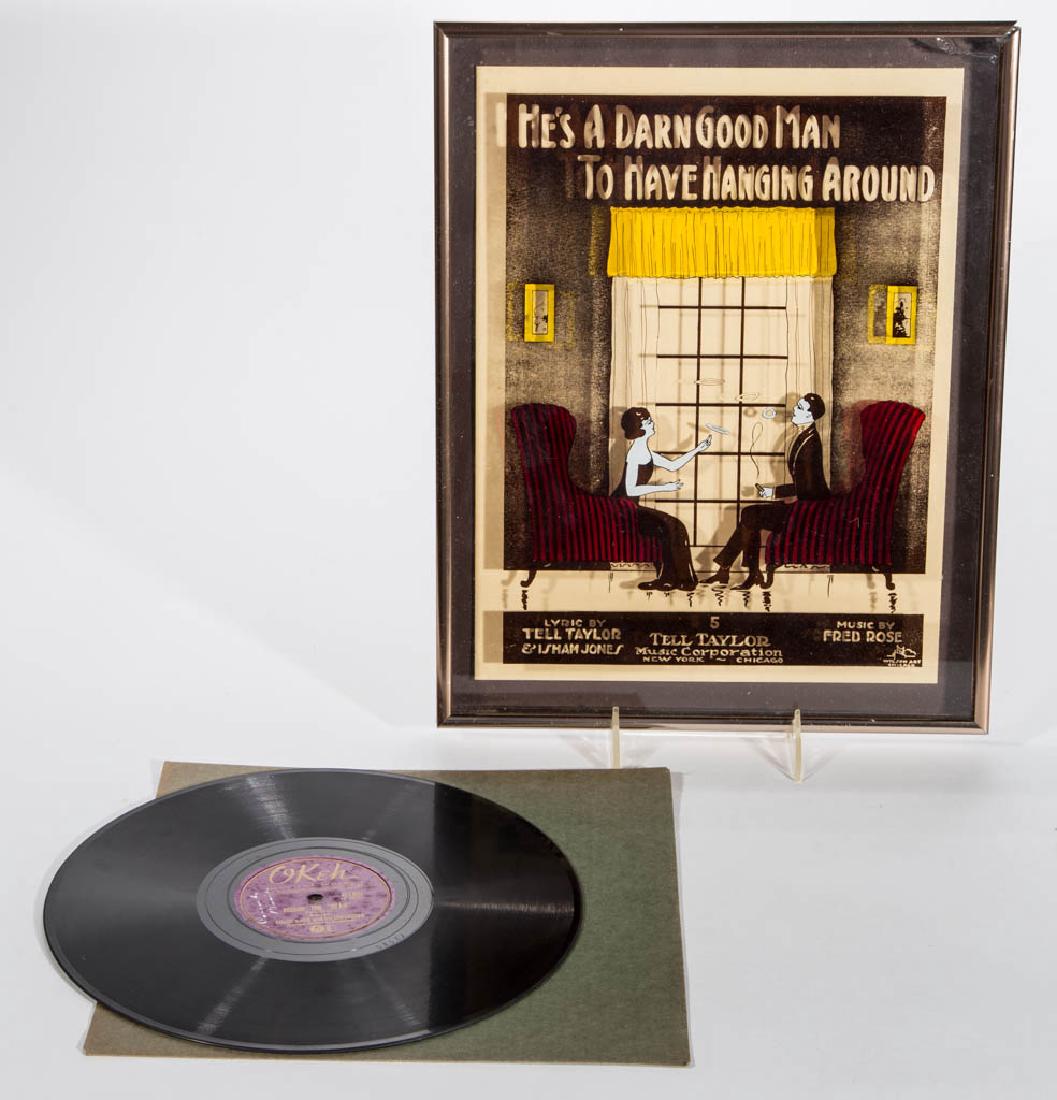 REVERSE-PAINTED / STAINED GLASS SHEET MUSIC ADVERTISING (1 of 1)