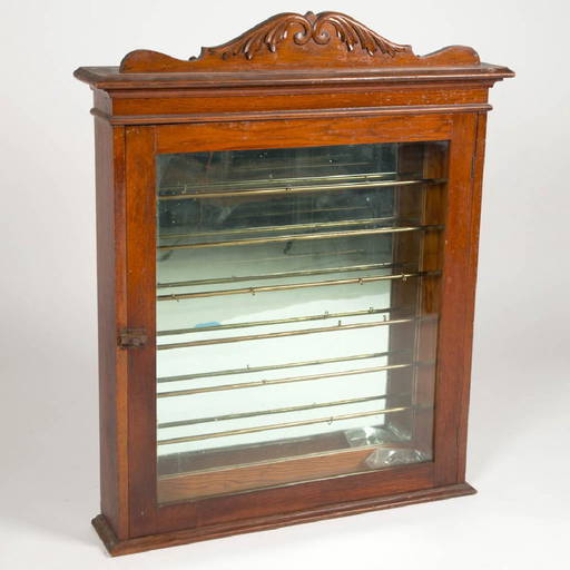 Oak Pocket Watch Display Case