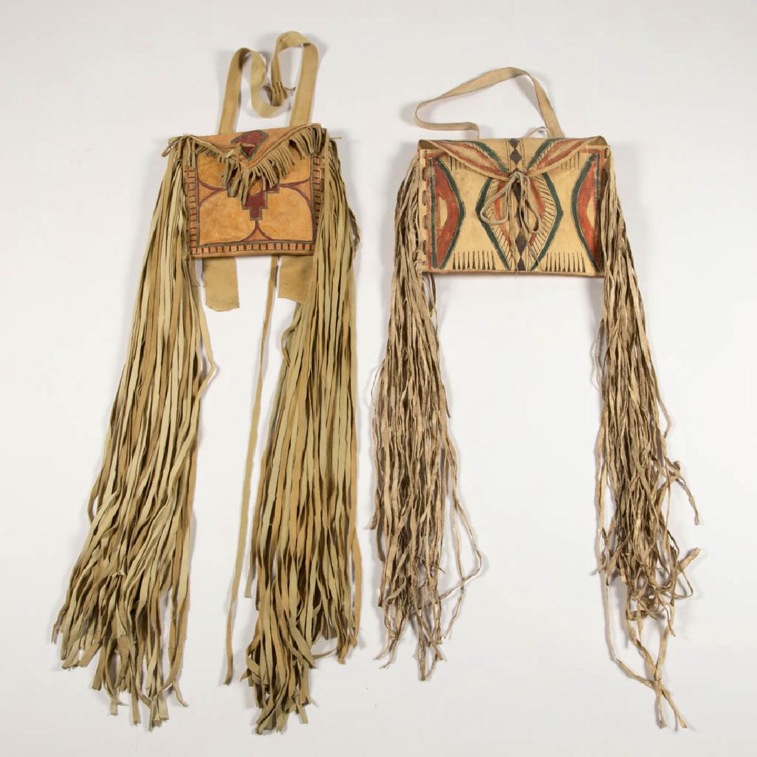 NATIVE AMERICAN / PLAINS INDIAN PARFLECHE BAGS, LOT OF (1 of 3)