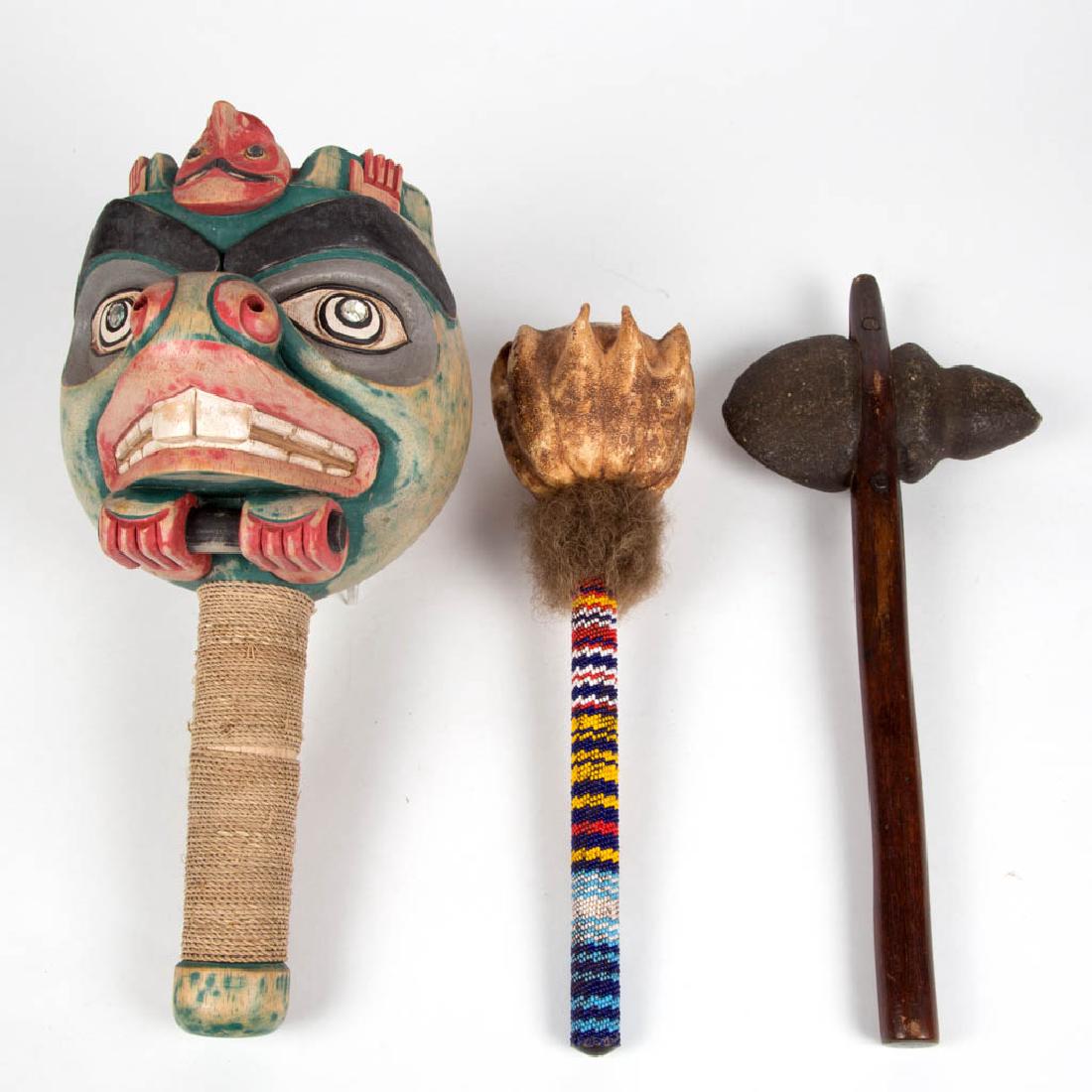 NATIVE AMERICAN RATTLES, LOT OF TWO (1 of 2)