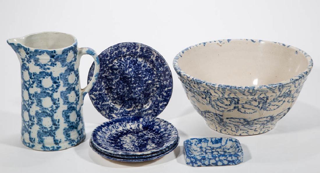 AMERICAN BLUE AND WHITE BRISTOL-GLAZED SPONGEWARE (1 of 1)