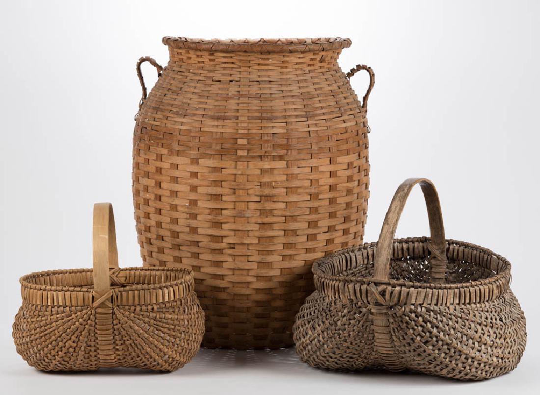 SOUTHERN WOVEN-SPLINT BASKETS, LOT OF THREE (1 of 6)