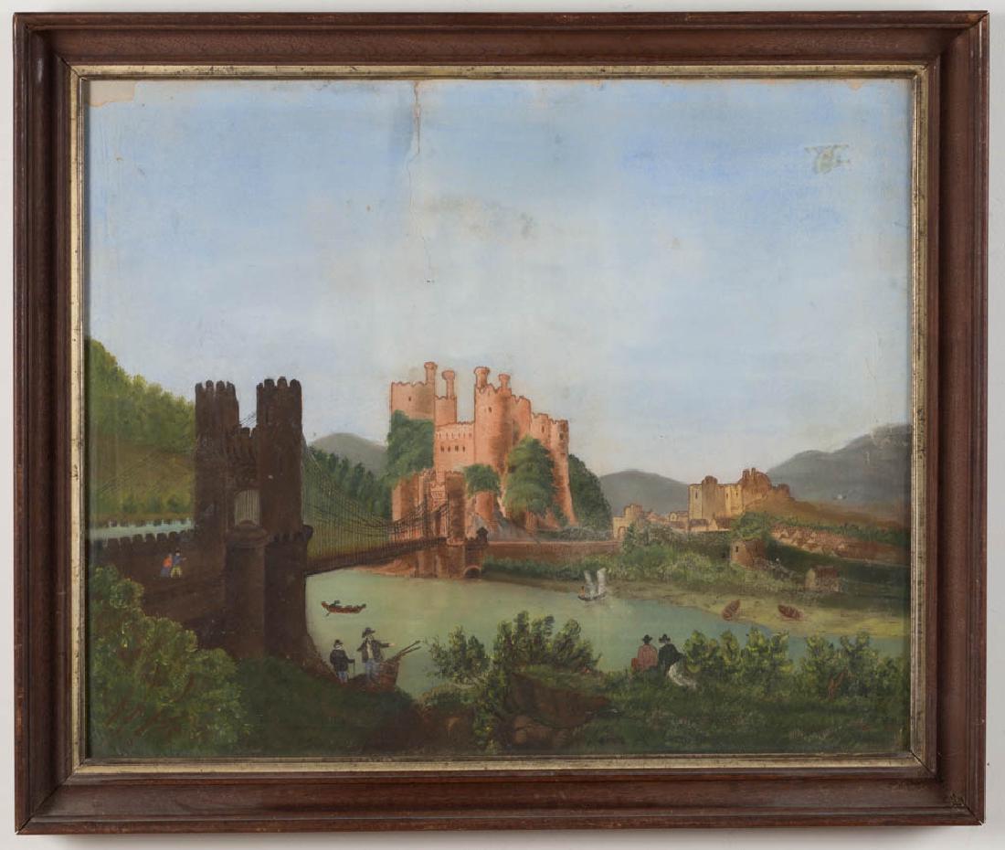 AMERICAN SCHOOL (19TH CENTURY) FOLK ART LANDSCAPE (1 of 1)