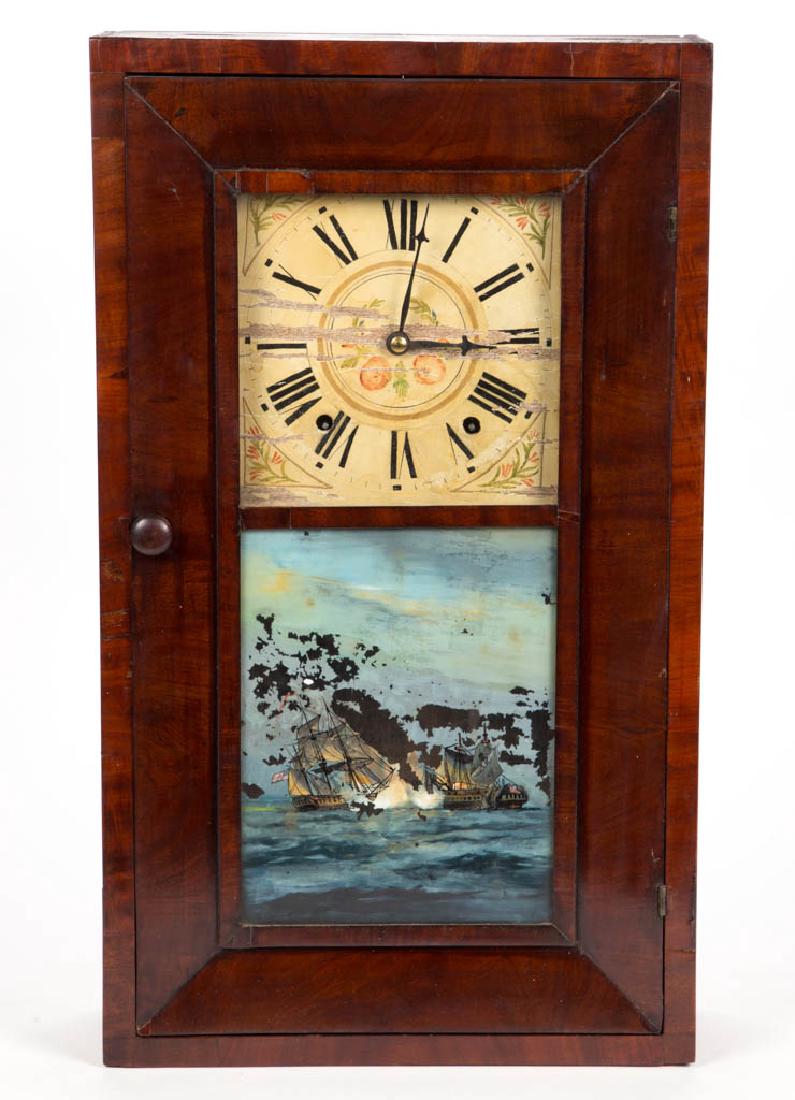 LYNCHBURG, VIRGINIA MAHOGANY OGEE SHELF CLOCK (1 of 2)