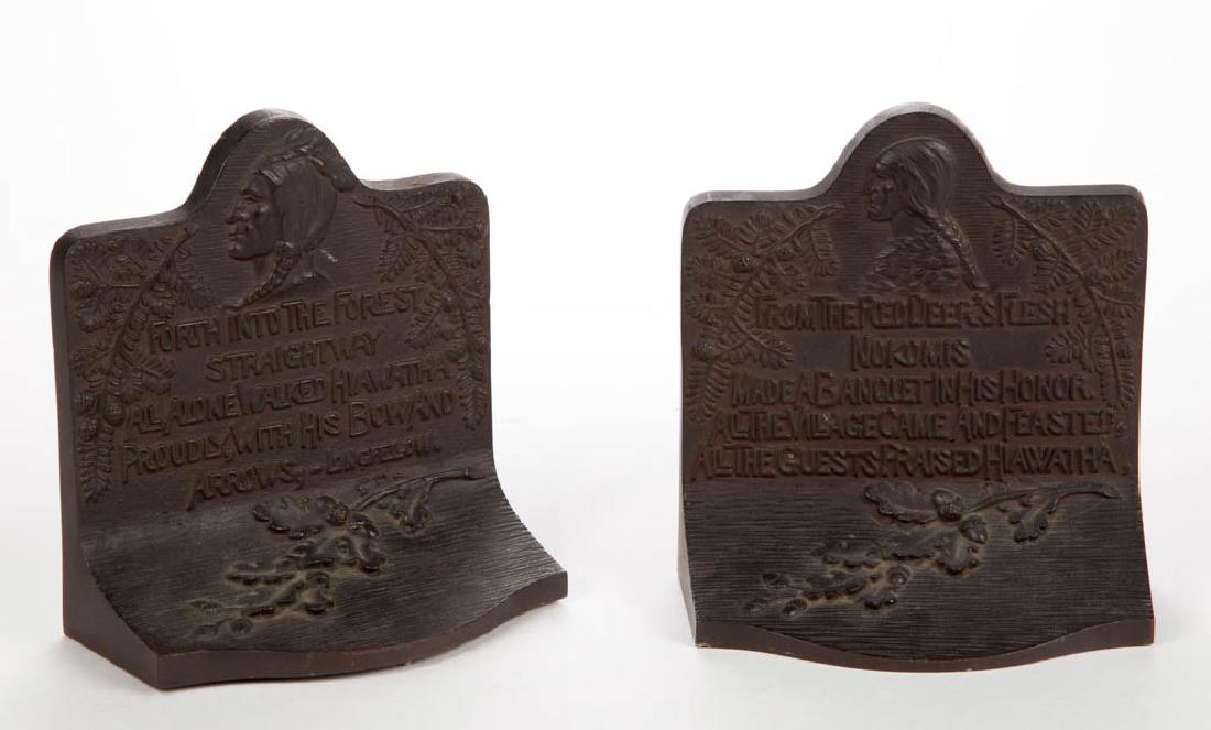 LONGFELLOW'S HIAWATHA PAIR OF PATINATED CAST-IRON (1 of 1)