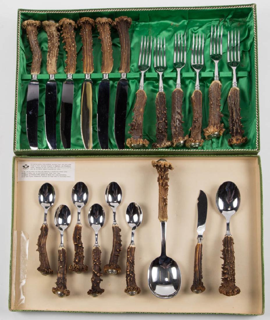 EICHENLAUB SOLINGEN ANTLER-HANDLED FLATWARE SERVICE, (1 of 1)