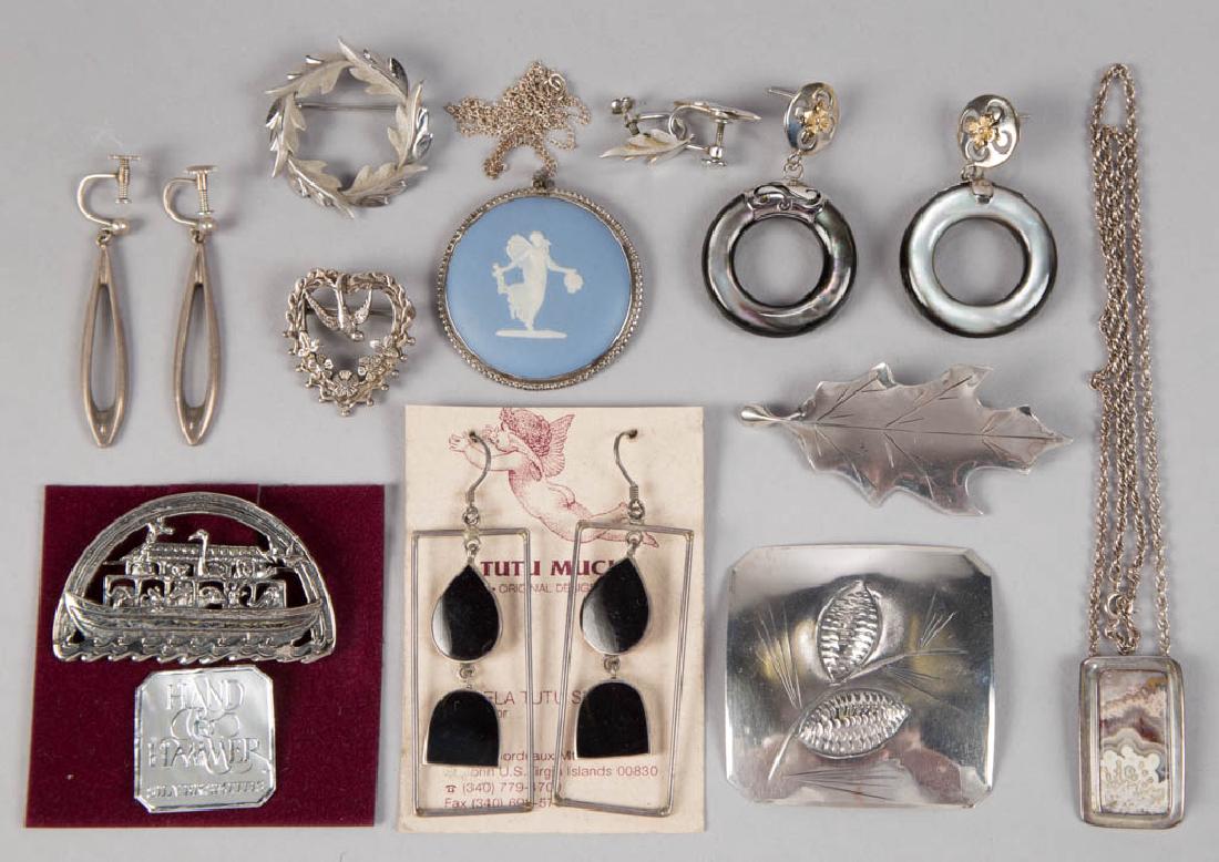 VINTAGE STERLING SILVER DESIGNER AND COSTUME JEWELRY, (1 of 1)