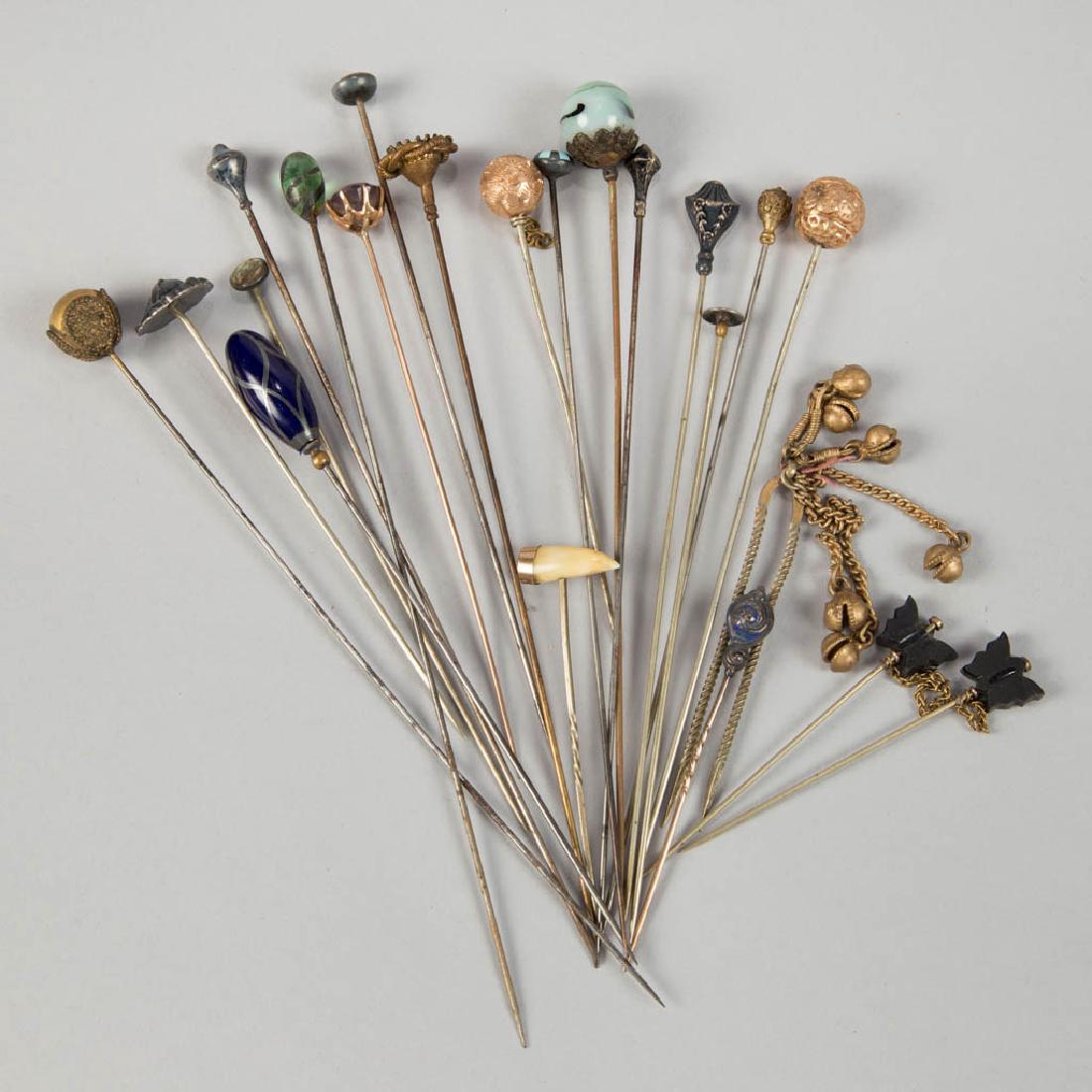 ASSORTED VINTAGE HATPINS, LOT OF 22 (1 of 1)