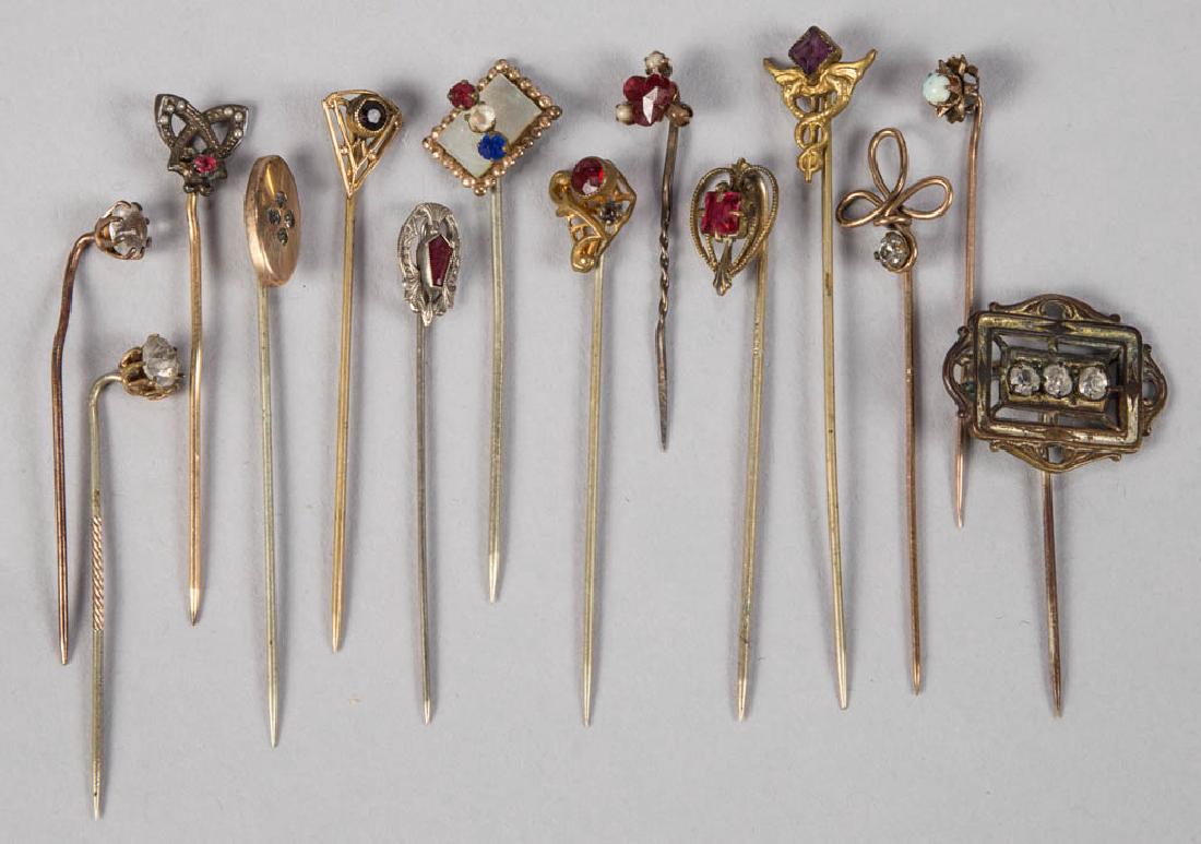 ASSORTED VINTAGE STICK PINS, LOT OF 14 Aug 26, 2017 Jeffrey S