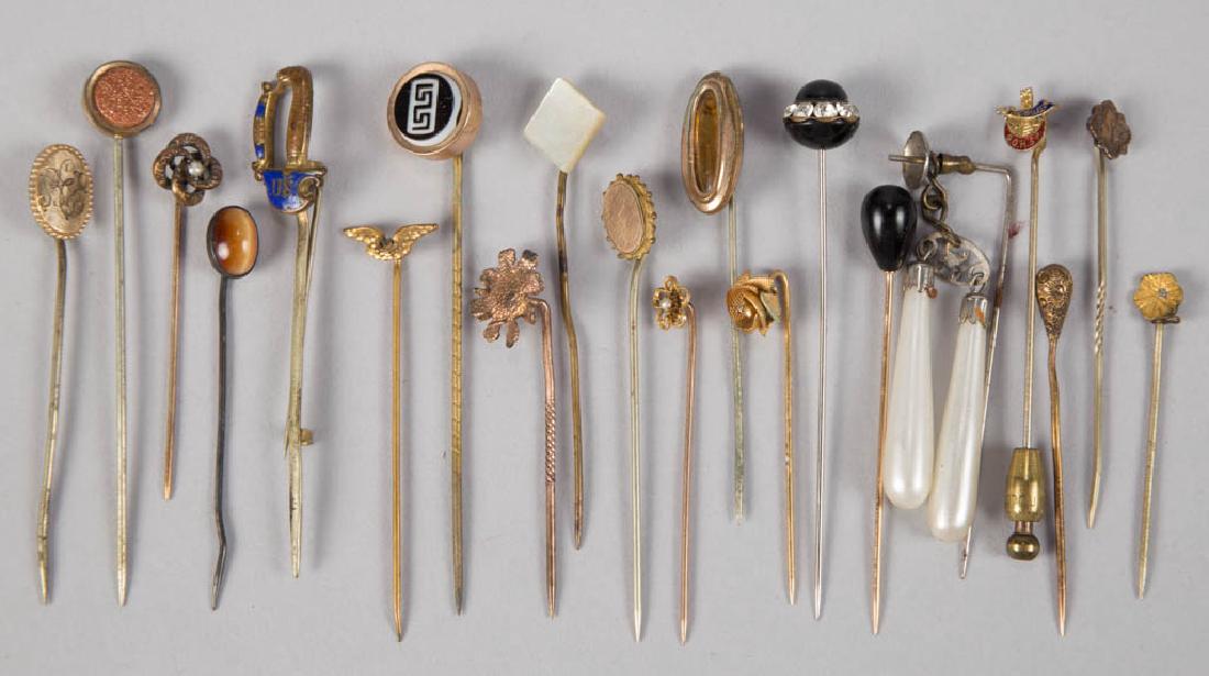 ASSORTED VINTAGE STICK PINS, LOT OF 20 (1 of 1)