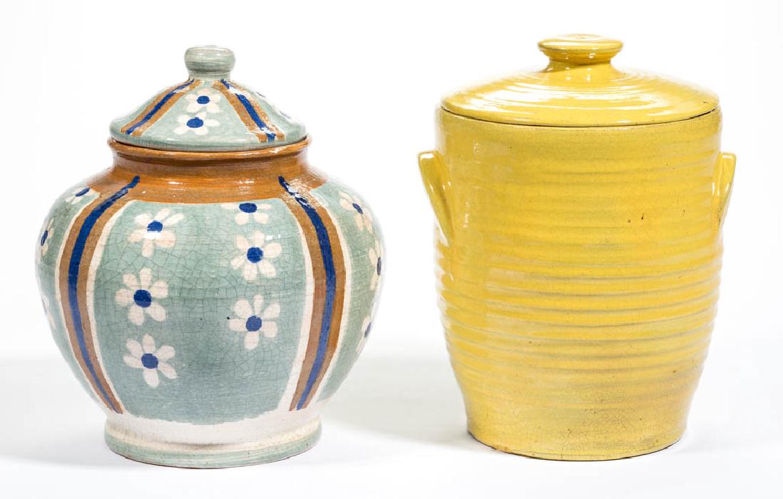 WINSLOW ANDERSON PLYMOUTH POTTERY CERAMIC COVERED JARS,