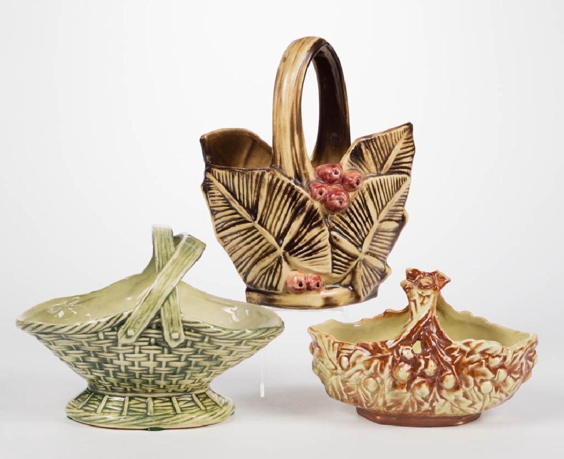 MCCOY ART POTTERY BASKETS, LOT OF THREE (1 of 1)