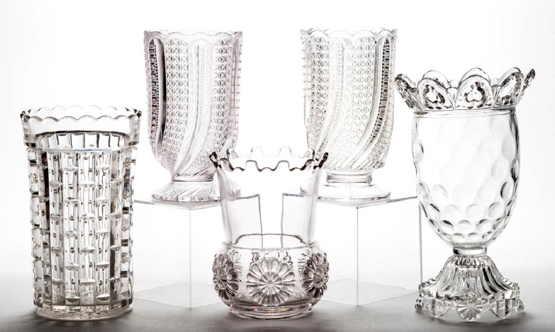 ASSORTED EAPG CELERY VASES, LOT OF FIVE (1 of 1)