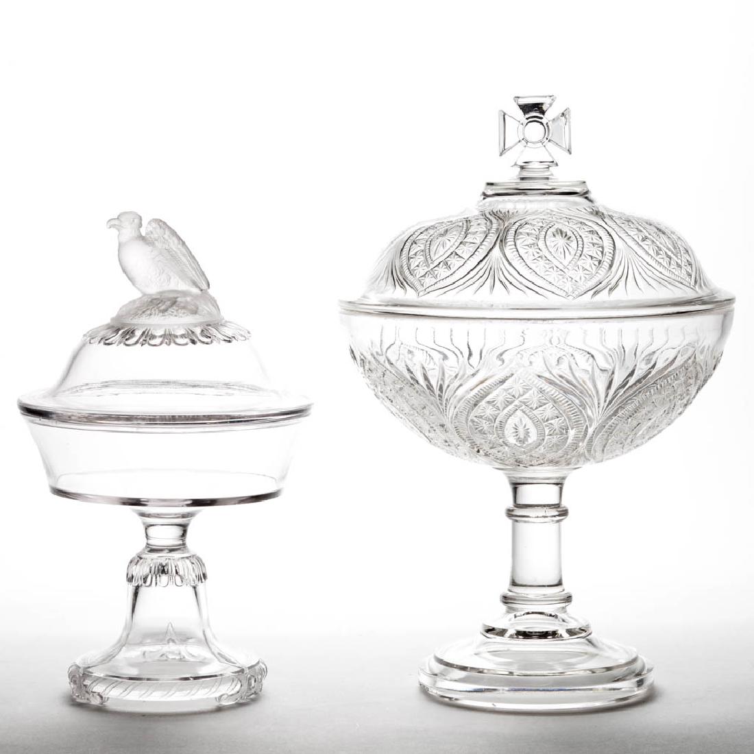 ASSORTED EAPG COVERED COMPOTES, LOT OF TWO (1 of 1)