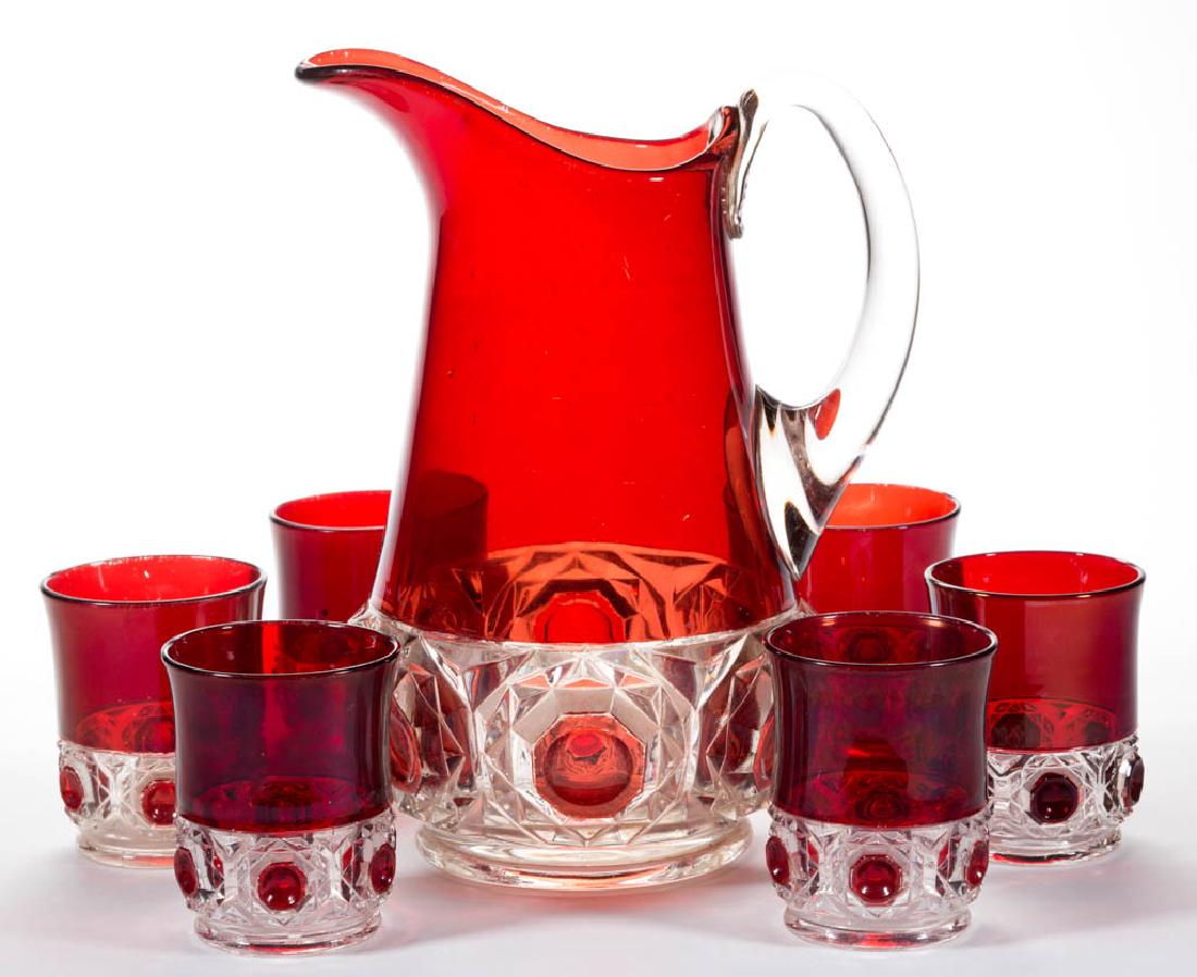 BOX-IN-BOX / FACETED ROSETTE BAND - RUBY-STAINED (1 of 1)