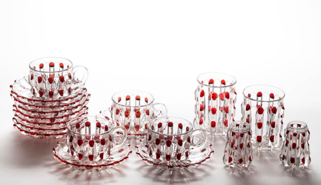 BROKEN COLUMN - RUBY-STAINED TABLE ARTICLES, LOT OF 18 (1 of 1)