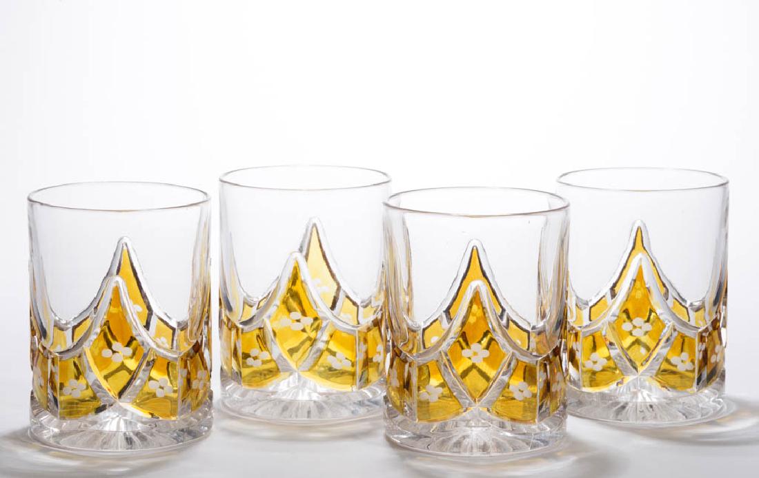DUNCAN NO. 326 / SWAG BLOCK - AMBER-STAINED TUMBLERS, (1 of 1)